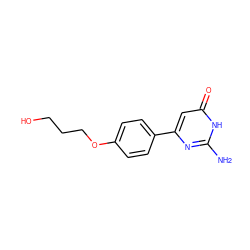 Nc1nc(-c2ccc(OCCCO)cc2)cc(=O)[nH]1 ZINC000095563471