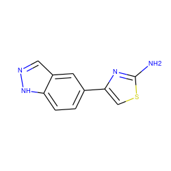 Nc1nc(-c2ccc3[nH]ncc3c2)cs1 ZINC000066099167