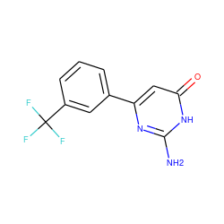 Nc1nc(-c2cccc(C(F)(F)F)c2)cc(=O)[nH]1 ZINC000065421987