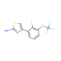 Nc1nc(-c2cccc(OC(F)(F)F)c2F)cs1 ZINC000029048899