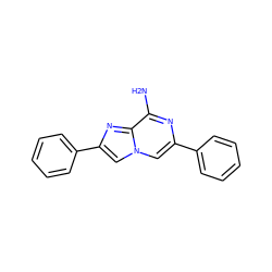 Nc1nc(-c2ccccc2)cn2cc(-c3ccccc3)nc12 ZINC001772599810