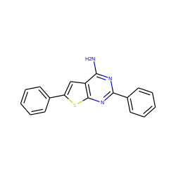 Nc1nc(-c2ccccc2)nc2sc(-c3ccccc3)cc12 ZINC000096907777