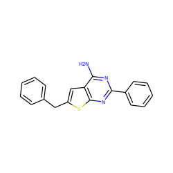 Nc1nc(-c2ccccc2)nc2sc(Cc3ccccc3)cc12 ZINC000096907778