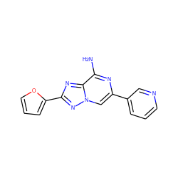 Nc1nc(-c2cccnc2)cn2nc(-c3ccco3)nc12 ZINC000028524028