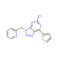 Nc1nc(-c2ccco2)c2nnn(Cc3ccccn3)c2n1 ZINC000040866854