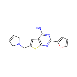 Nc1nc(-c2ccco2)nc2sc(CN3CC=CC3)cc12 ZINC000169329937