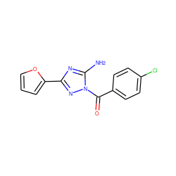 Nc1nc(-c2ccco2)nn1C(=O)c1ccc(Cl)cc1 ZINC000000350105