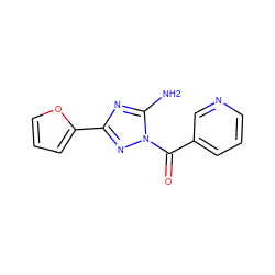 Nc1nc(-c2ccco2)nn1C(=O)c1cccnc1 ZINC000000609272