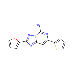 Nc1nc(-c2cccs2)cc2nc(-c3ccco3)nn12 ZINC000028106234