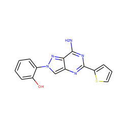 Nc1nc(-c2cccs2)nc2cn(-c3ccccc3O)nc12 ZINC000653848897