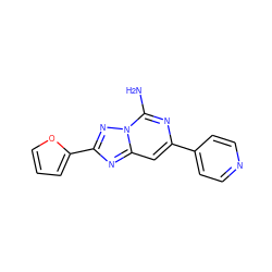 Nc1nc(-c2ccncc2)cc2nc(-c3ccco3)nn12 ZINC000028118318