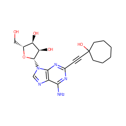 Nc1nc(C#CC2(O)CCCCCC2)nc2c1ncn2[C@@H]1O[C@H](CO)[C@@H](O)[C@H]1O ZINC000012405366