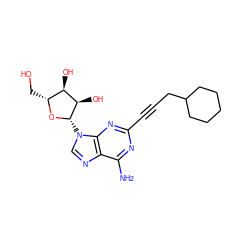 Nc1nc(C#CCC2CCCCC2)nc2c1ncn2[C@@H]1O[C@H](CO)[C@@H](O)[C@H]1O ZINC000003779681