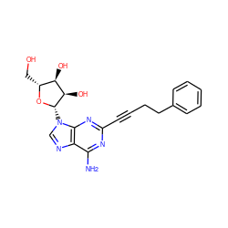 Nc1nc(C#CCCc2ccccc2)nc2c1ncn2[C@@H]1O[C@H](CO)[C@@H](O)[C@H]1O ZINC000012405364