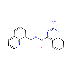 Nc1nc(C(=O)NCc2cccc3cccnc23)c2ccccc2n1 ZINC000653696863