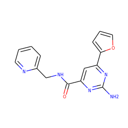 Nc1nc(C(=O)NCc2ccccn2)cc(-c2ccco2)n1 ZINC000043016852