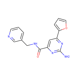 Nc1nc(C(=O)NCc2cccnc2)cc(-c2ccco2)n1 ZINC000043059240