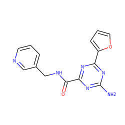 Nc1nc(C(=O)NCc2cccnc2)nc(-c2ccco2)n1 ZINC000045352628