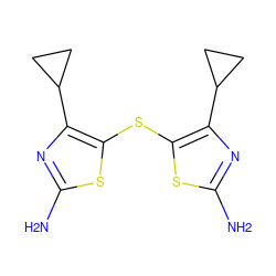 Nc1nc(C2CC2)c(Sc2sc(N)nc2C2CC2)s1 ZINC000002492119