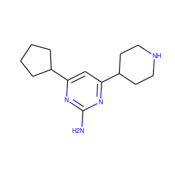 Nc1nc(C2CCCC2)cc(C2CCNCC2)n1 ZINC000299837899