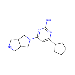 Nc1nc(C2CCCC2)cc(N2C[C@@H]3CNC[C@@H]3C2)n1 ZINC000114196554