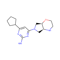 Nc1nc(C2CCCC2)cc(N2C[C@@H]3NCCO[C@@H]3C2)n1 ZINC000114194190