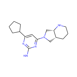 Nc1nc(C2CCCC2)cc(N2C[C@H]3CCCN[C@H]3C2)n1 ZINC000114193772