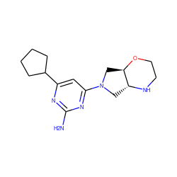 Nc1nc(C2CCCC2)cc(N2C[C@H]3NCCO[C@@H]3C2)n1 ZINC000114194188