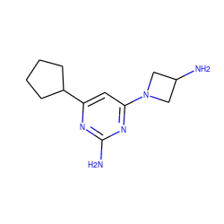 Nc1nc(C2CCCC2)cc(N2CC(N)C2)n1 ZINC000114199228