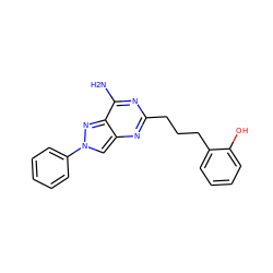 Nc1nc(CCCc2ccccc2O)nc2cn(-c3ccccc3)nc12 ZINC000299823851