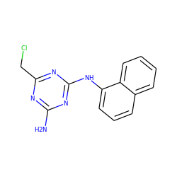 Nc1nc(CCl)nc(Nc2cccc3ccccc23)n1 ZINC000001298401