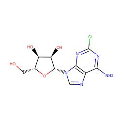 Nc1nc(Cl)nc2c1ncn2[C@@H]1O[C@H](CO)[C@@H](O)[C@H]1O ZINC000003875976