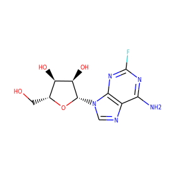 Nc1nc(F)nc2c1ncn2[C@@H]1O[C@H](CO)[C@@H](O)[C@H]1O ZINC000003875977