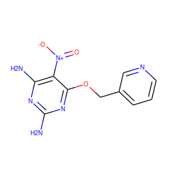 Nc1nc(N)c([N+](=O)[O-])c(OCc2cccnc2)n1 ZINC000013778030