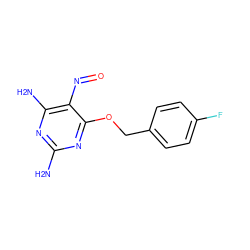 Nc1nc(N)c(N=O)c(OCc2ccc(F)cc2)n1 ZINC000013778038