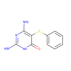 Nc1nc(N)c(Sc2ccccc2)c(=O)[nH]1 ZINC000027627661