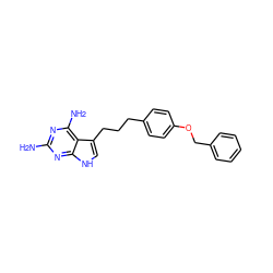 Nc1nc(N)c2c(CCCc3ccc(OCc4ccccc4)cc3)c[nH]c2n1 ZINC000038224761