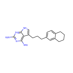 Nc1nc(N)c2c(CCCc3ccc4c(c3)CCCC4)c[nH]c2n1 ZINC000045358288