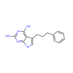 Nc1nc(N)c2c(CCCc3ccccc3)c[nH]c2n1 ZINC000045387277