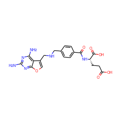 Nc1nc(N)c2c(CNCc3ccc(C(=O)N[C@@H](CCC(=O)O)C(=O)O)cc3)coc2n1 ZINC000013603570