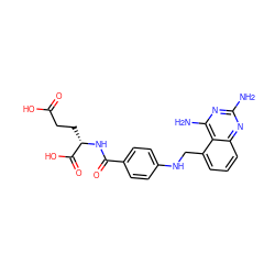 Nc1nc(N)c2c(CNc3ccc(C(=O)N[C@@H](CCC(=O)O)C(=O)O)cc3)cccc2n1 ZINC000013740543