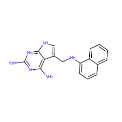 Nc1nc(N)c2c(CNc3cccc4ccccc34)c[nH]c2n1 ZINC000013652158