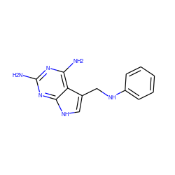 Nc1nc(N)c2c(CNc3ccccc3)c[nH]c2n1 ZINC000013741669