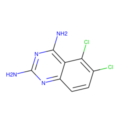 Nc1nc(N)c2c(Cl)c(Cl)ccc2n1 ZINC000005973969