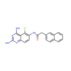 Nc1nc(N)c2c(Cl)c(NC(=O)Cc3ccc4ccccc4c3)ccc2n1 ZINC000025969822