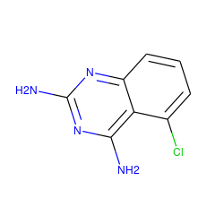 Nc1nc(N)c2c(Cl)cccc2n1 ZINC000000344343