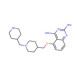 Nc1nc(N)c2c(OCC3CCN(CC4CCNCC4)CC3)cccc2n1 ZINC000062260410