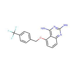 Nc1nc(N)c2c(OCc3ccc(C(F)(F)F)cc3)cccc2n1 ZINC000000172632