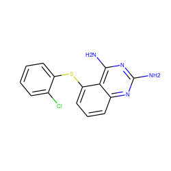 Nc1nc(N)c2c(Sc3ccccc3Cl)cccc2n1 ZINC000005974378