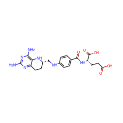 Nc1nc(N)c2c(n1)CC[C@@H](CNc1ccc(C(=O)N[C@@H](CCC(=O)O)C(=O)O)cc1)N2 ZINC000040917430